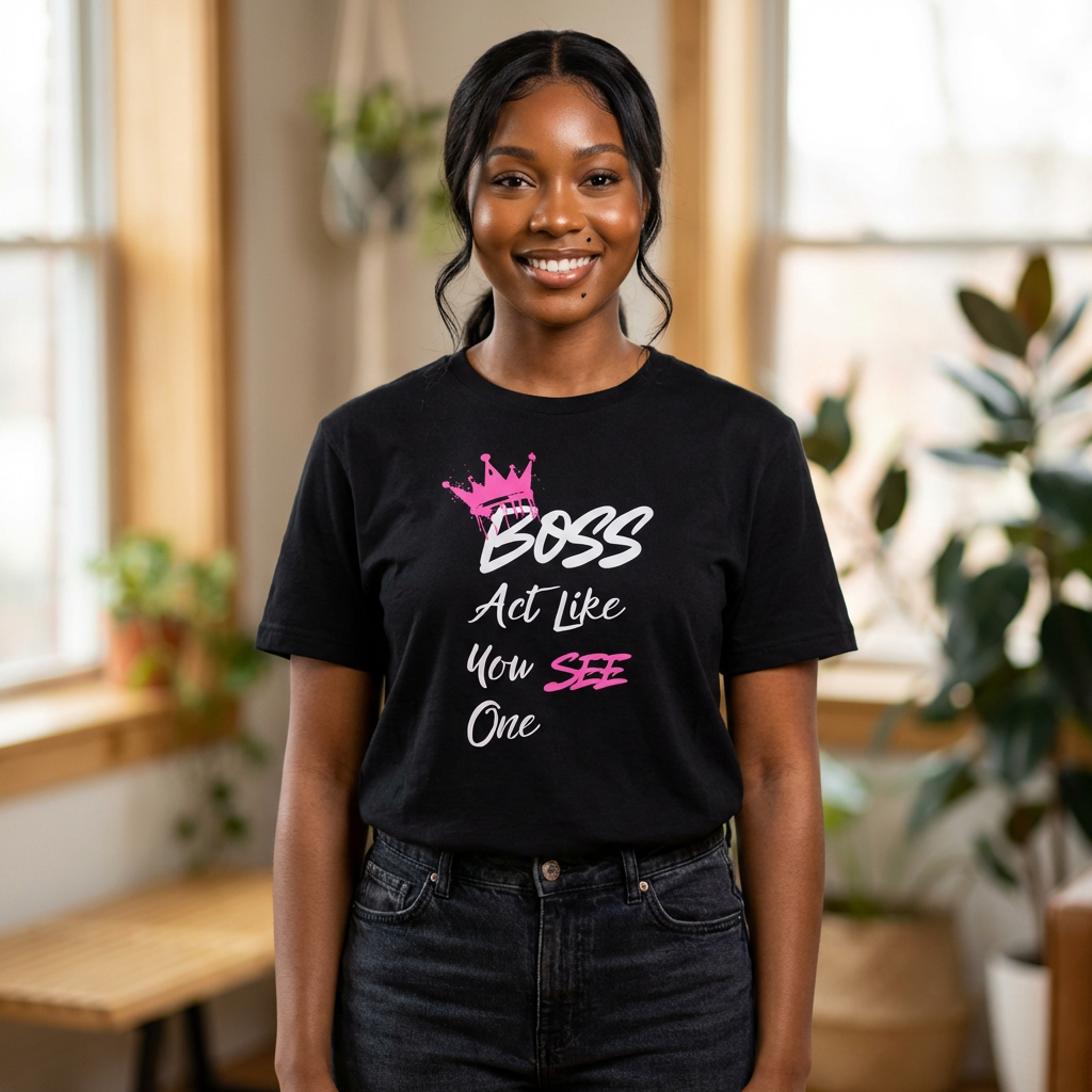 Boss Tee — "Act Like You See One" Women's Boxy Graphic Tee