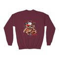 Youth Crewneck Sweatshirt — Cool Teddy Bear "Clever Guy" Graphic
